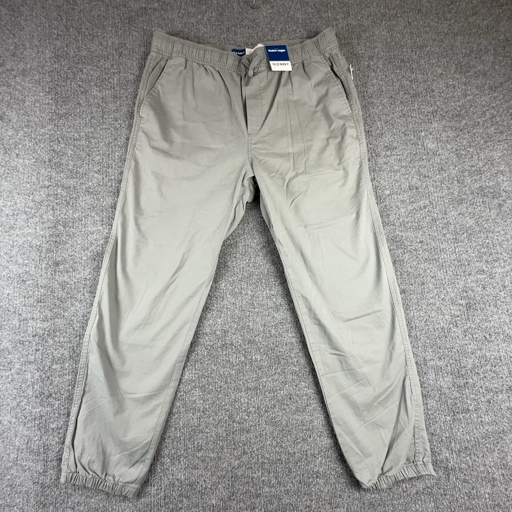 Old Navy Jogger Pants Mens Large Gray Modern Built-In Flex Elastic Waist Casual